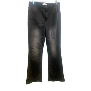 Cello Washed Black Highrise Straight Kick Flare Jeans in Modal Blend sz/29  NWOT